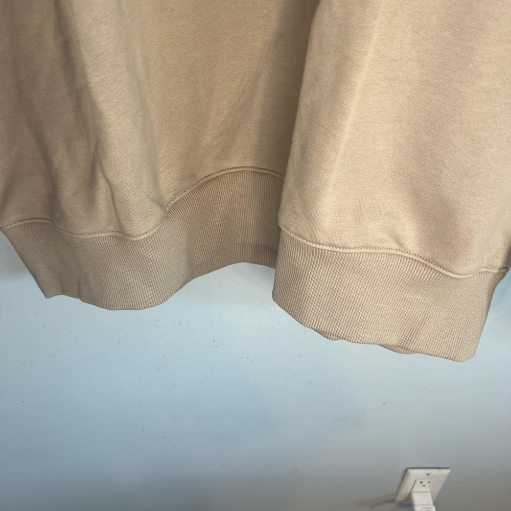ASOS Crew Neck Long Sleeve Sweatshirt Beige Sz 2XL Basic Normcore Simple Thick - Picture 3 of 9